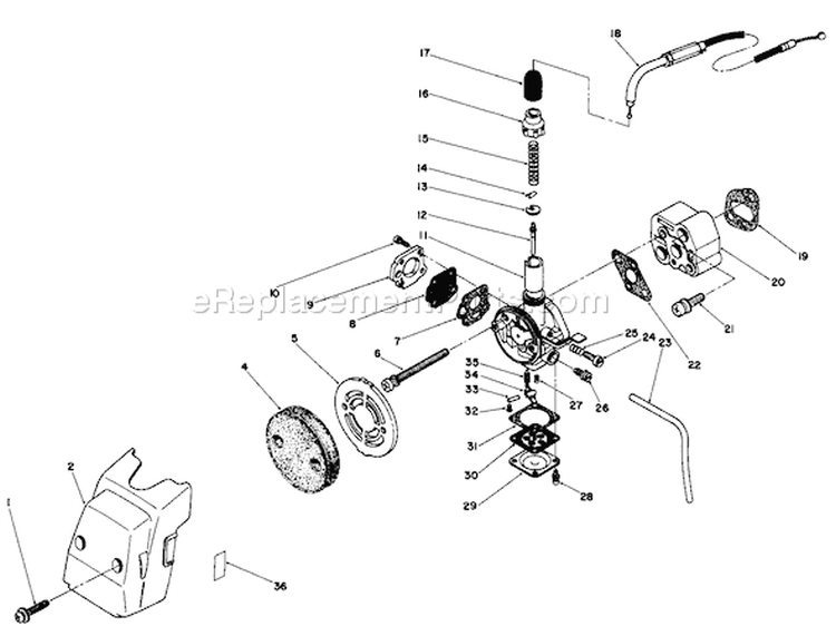 Carburetor & Air Cleaner Assembly Diagram and Parts List for 51660 9000001-99999991989 Toro Trimmer