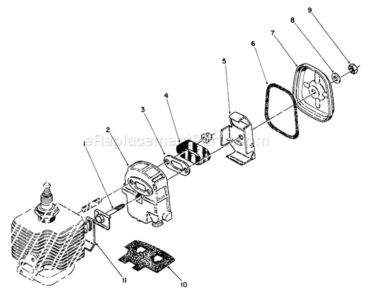 Spark Arrestor Muffler Diagram and Parts List for 51660 9000001-99999991989 Toro Trimmer