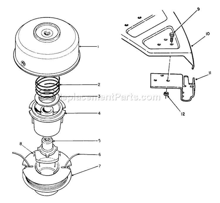 Dual Line Tap and Trim Head Diagram and Parts List for 51660 9000001-99999991989 Toro Trimmer