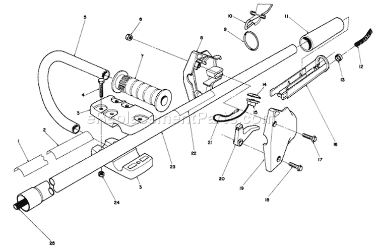 Handle Assembly Diagram and Parts List for 51660 9000001-99999991989 Toro Trimmer