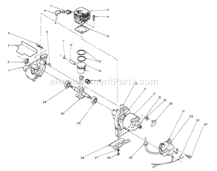 Page E Diagram and Parts List for 51665 1000001-1999999 - 1991 Toro Trimmer