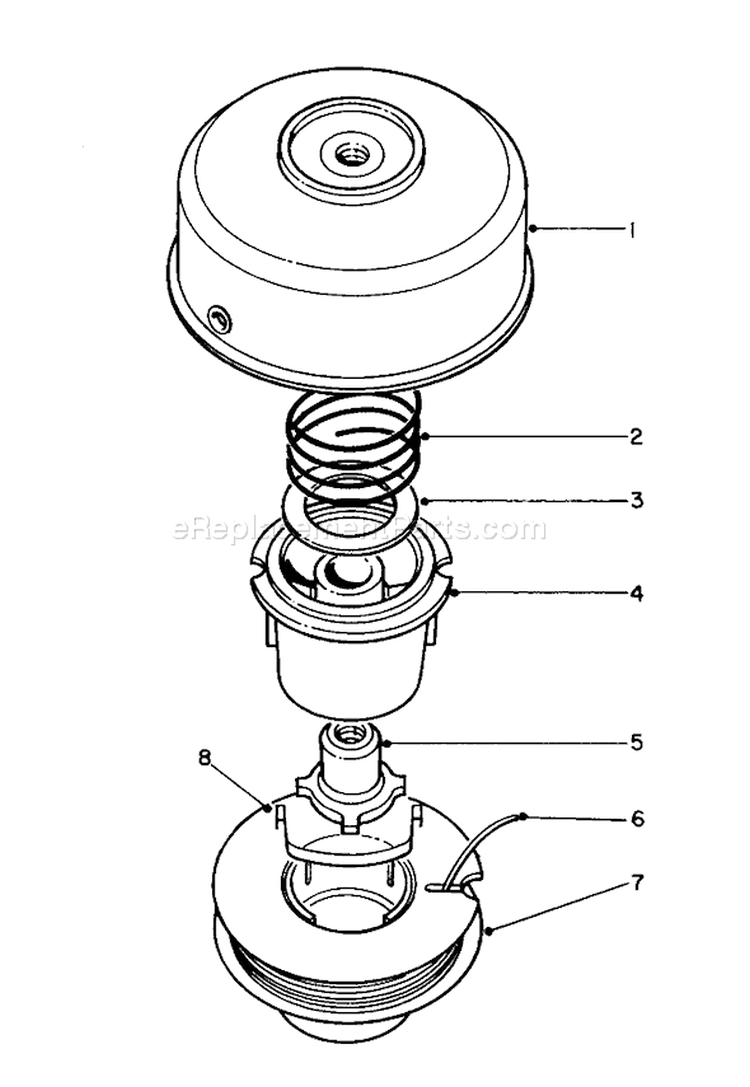 Single Line Bump Feed Cutter Head Diagram and Parts List for 51675 2000001-2999999 - 1992 Toro Trimmer