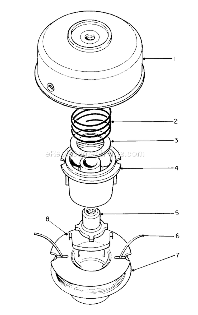Dual Line Bump Feed Cutter Head Diagram and Parts List for 51675 2000001-2999999 - 1992 Toro Trimmer