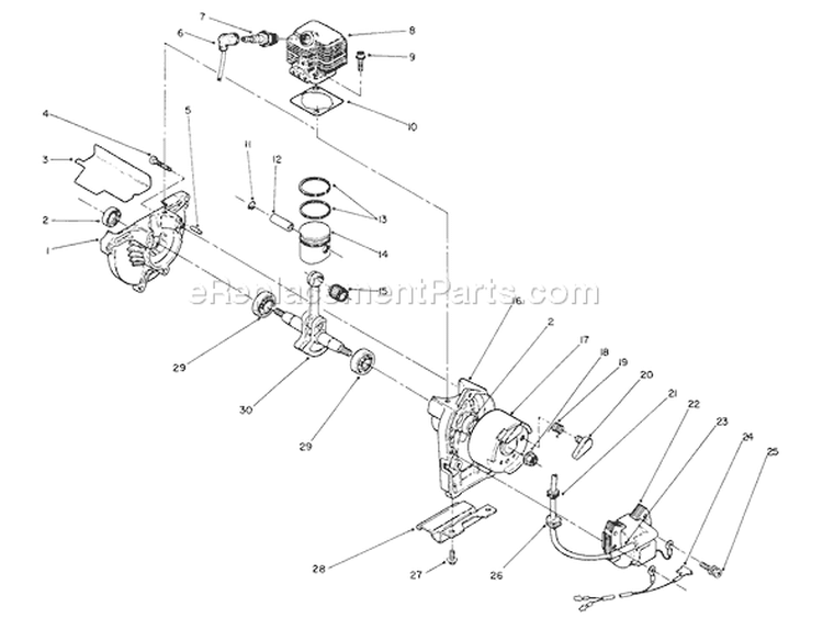 Page E Diagram and Parts List for 51675 2000001-2999999 - 1992 Toro Trimmer