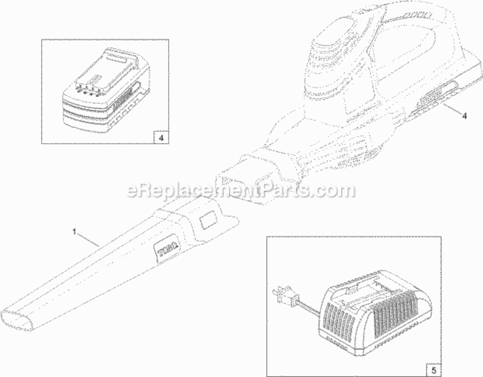 20_Volt_Hand-Held_Sweeper_Service_Parts Diagram and Parts List for 51701 313000001 - 313999999 Toro Leaf Blower / Vacuum