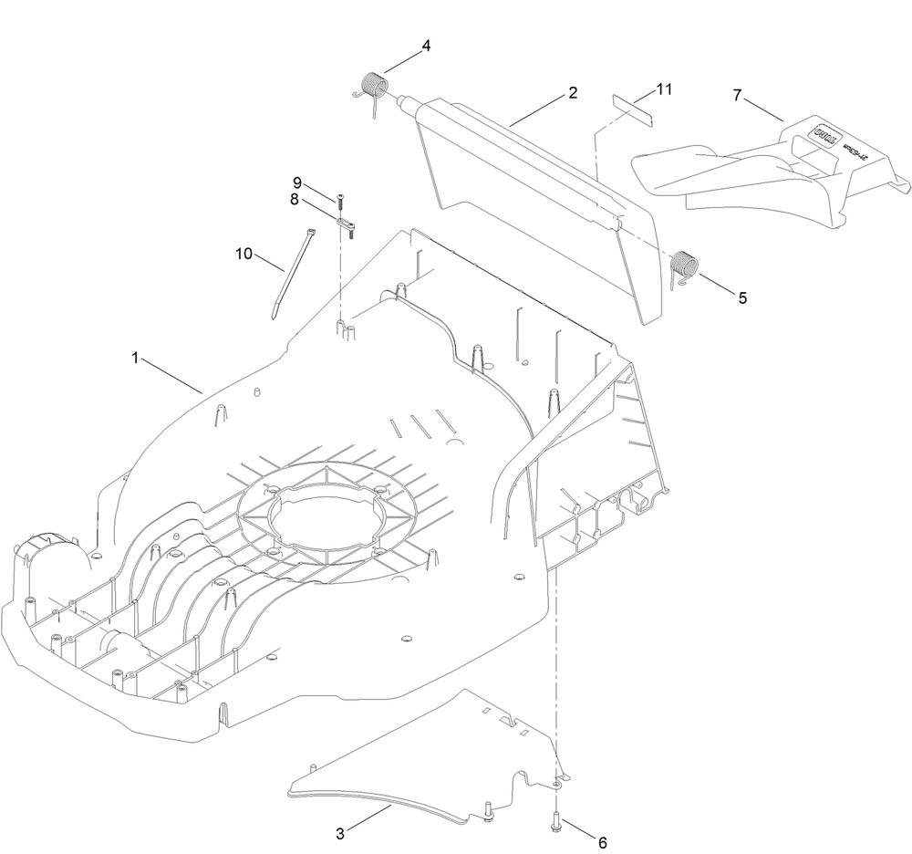 Deck Assembly Diagram and Parts List for 21611T 400000000 - 999999999 Toro Lawn Mower