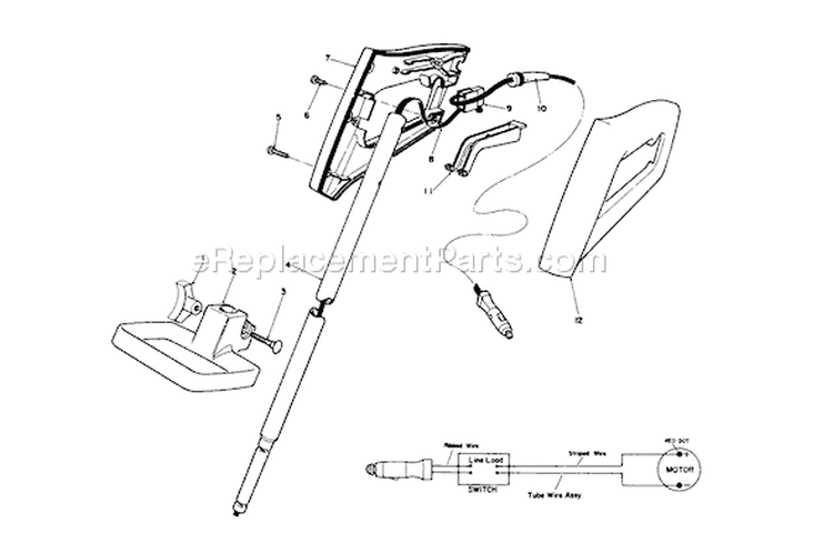 Handle Assembly Diagram and Parts List for 51770 1000001-1999999 - 1991 Toro Trimmer