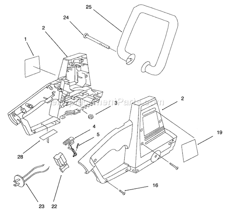 Housing And Handle Assembly Diagram and Parts List for 51815 890000001-899999999 - 1998 Toro Trimmer