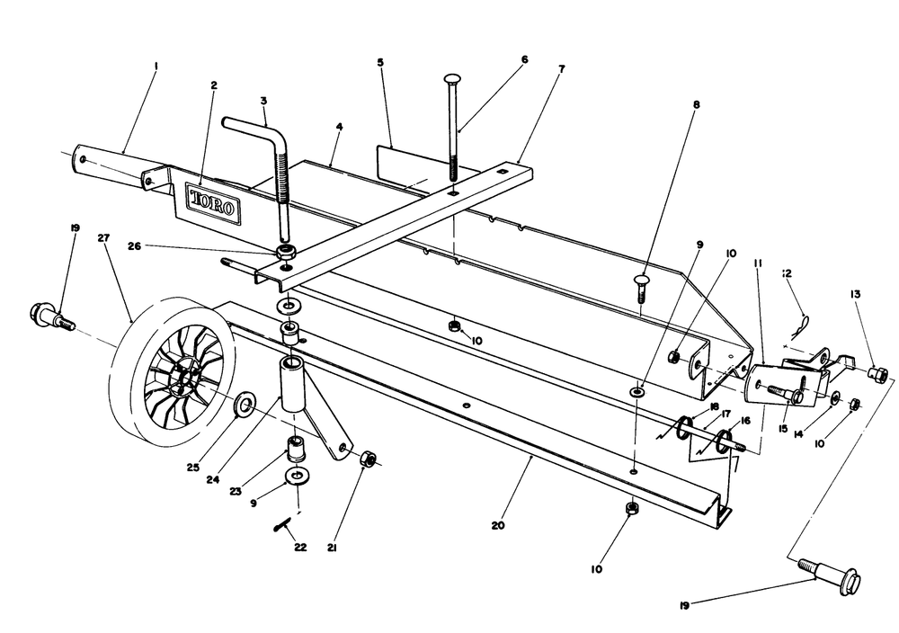 Dethatcher Kit Model No. 59126 (Optional) Diagram and Parts List for 20622 7000001 - 7999999 Toro Lawn Mower