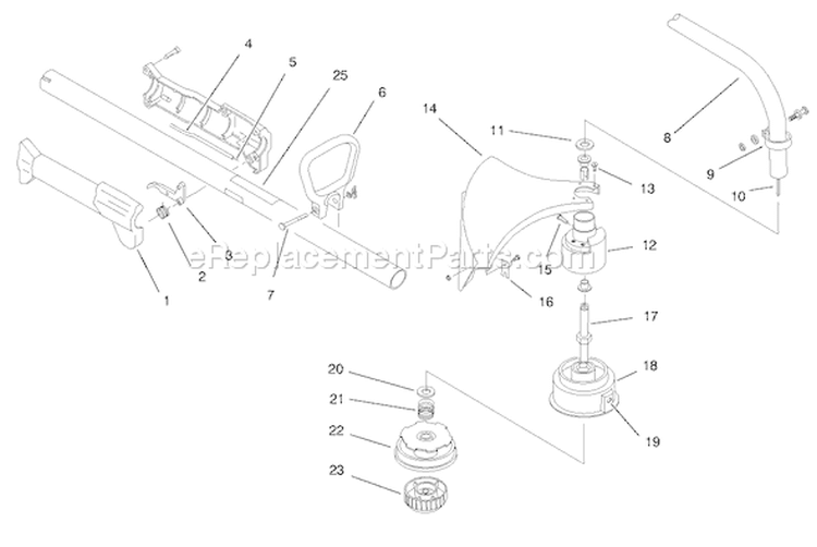 Boom And Trimmer Assembly Diagram and Parts List for 51904 790000001-799999999 - 1997 Toro Trimmer