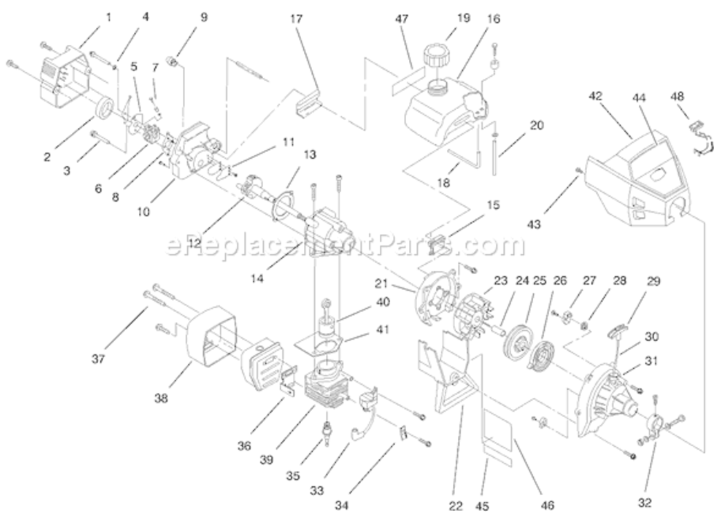 Engine Diagram and Parts List for 51904 890000001-8999999991998 Toro Trimmer