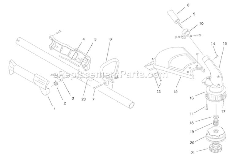 Boom And Trimmer Assembly Diagram and Parts List for 51907 790000001-799999999 - 1997 Toro Trimmer