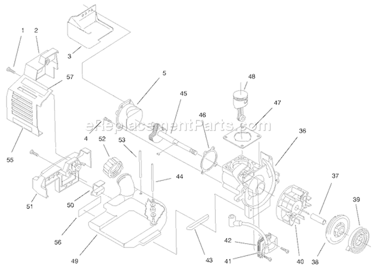 Engine Diagram and Parts List for 51917 89000001-899999991998 Toro Trimmer