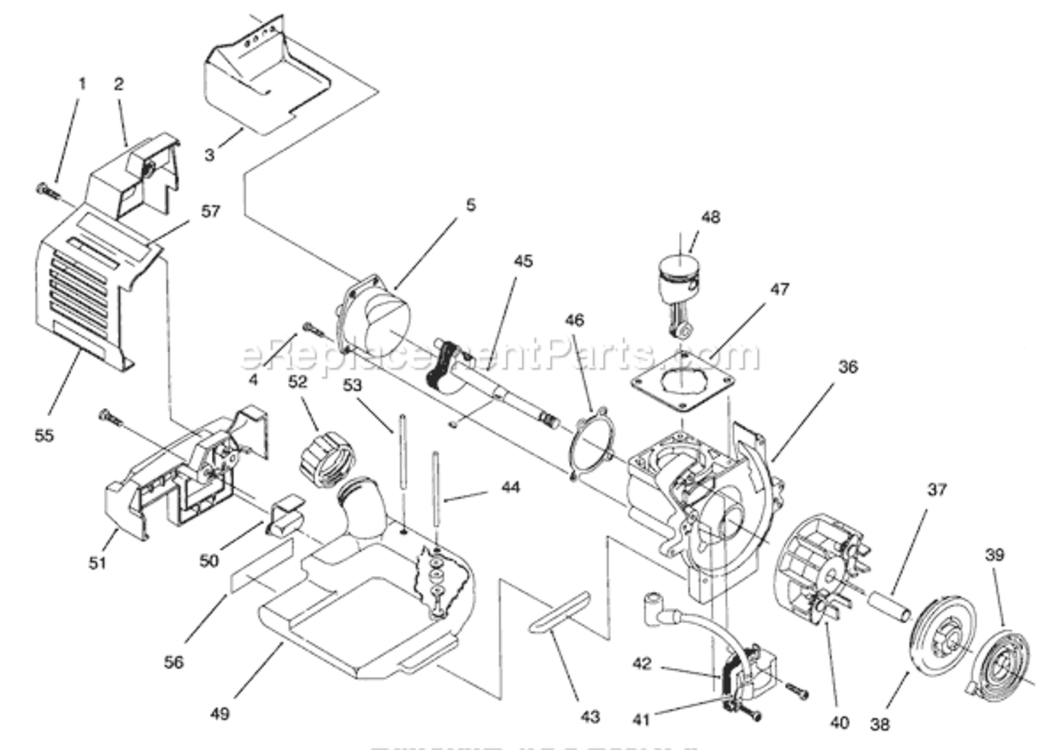 Engine Diagram and Parts List for 51918 790000001-7999999991997 Toro Trimmer