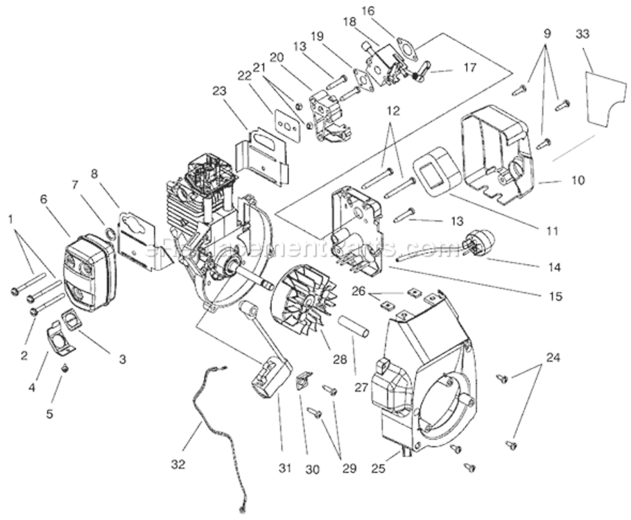 Carburetor & Muffler Assemblies Diagram and Parts List for 51921 79000001-799999991997 Toro Trimmer