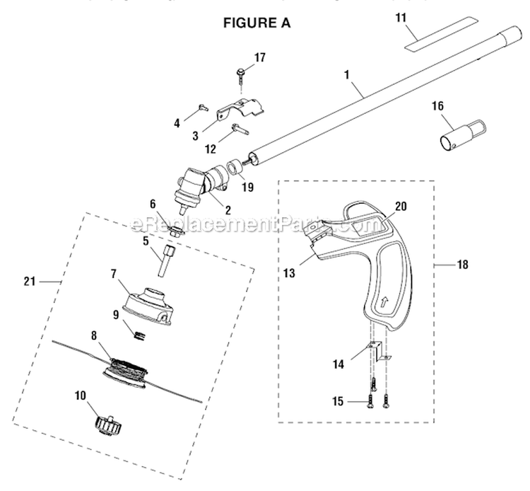 Page A Diagram and Parts List for 51970A  Toro Trimmer