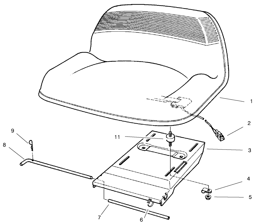 Seat Assembly Diagram and Parts List for 70082 8900001 - 8999999 Toro Lawn Tractor
