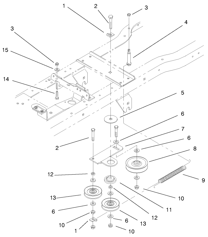 Hydro Drive Components Assembly Diagram and Parts List for 72086 9900001 - 9999999 Toro Lawn Tractor