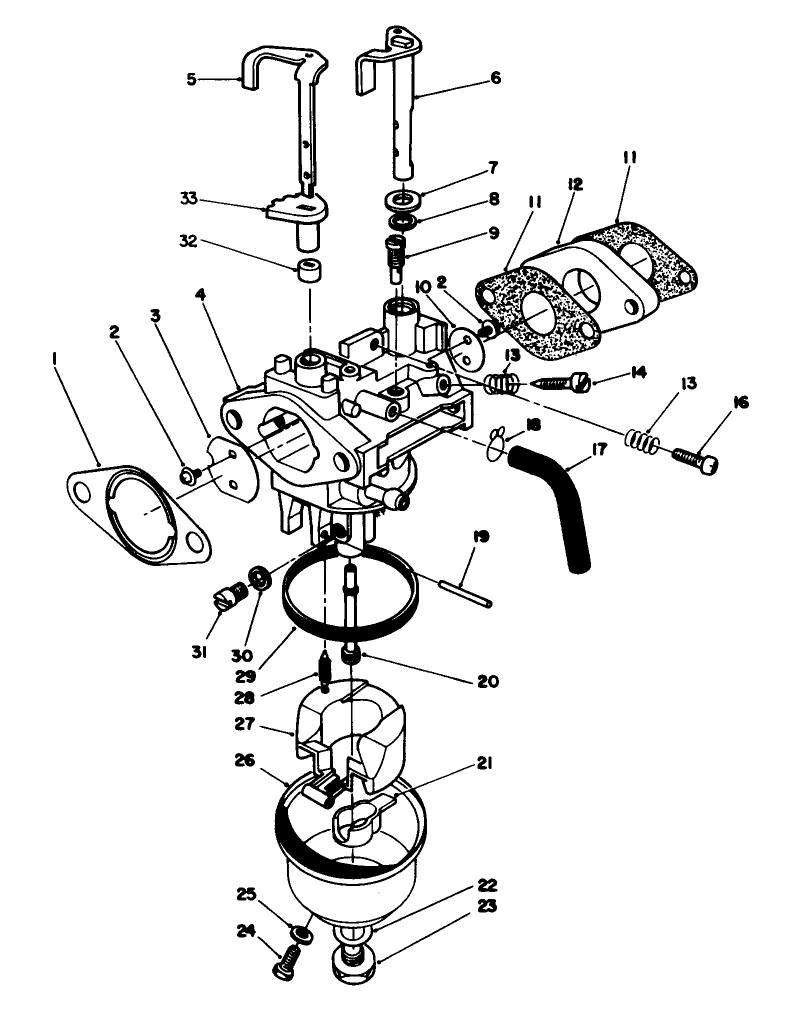 Carburetor Assembly (Model No. Vmh7) Diagram and Parts List for 20620 8000001 - 8999999 Toro Lawn Mower