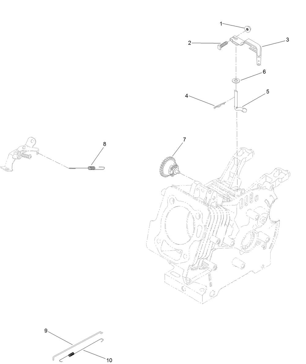 Governor Assembly Diagram and Parts List for 36003 409000000 - 412999999 Toro Snow Blower