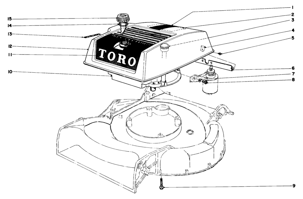 Engine Assembly Model No. 18208 Diagram and Parts List for 18257 1000001 - 1999999 Toro Lawn Mower