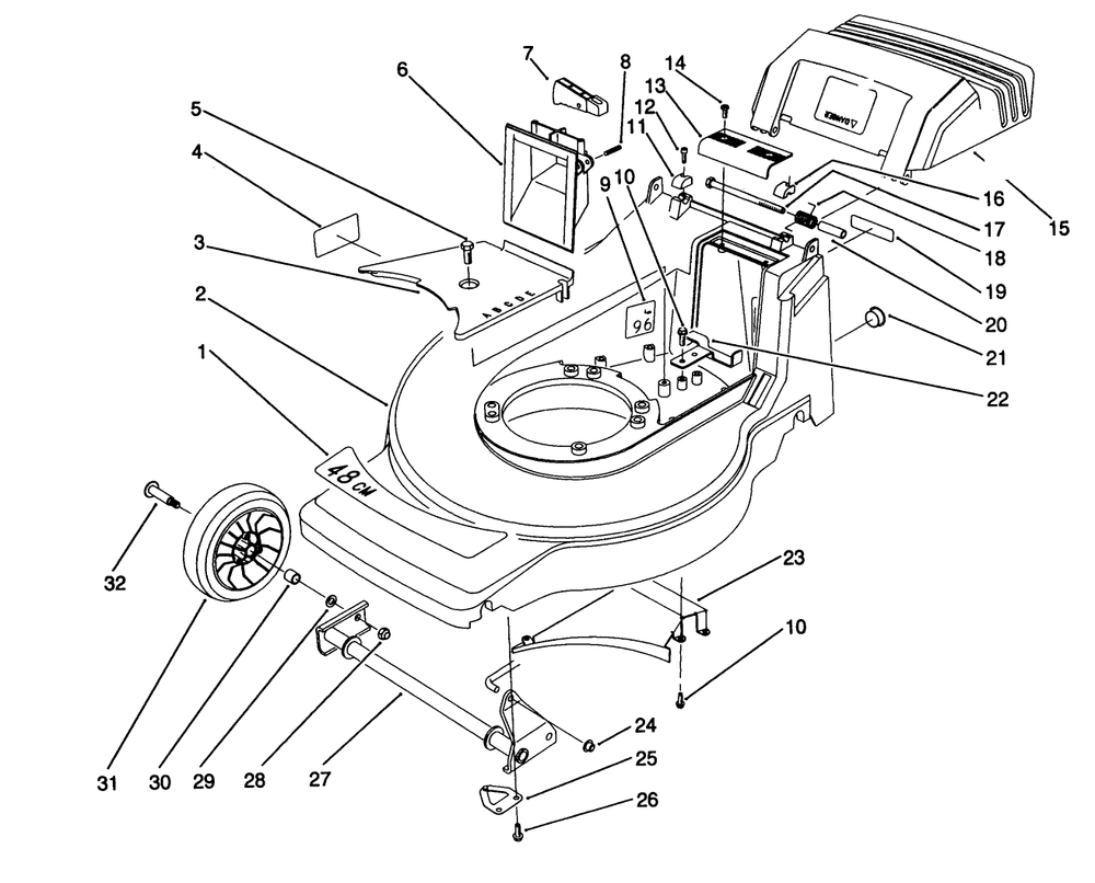 Housing Assembly (Model No. 20916b) Diagram and Parts List for 20916B 2000001 - 2999999 Toro Lawn Mower