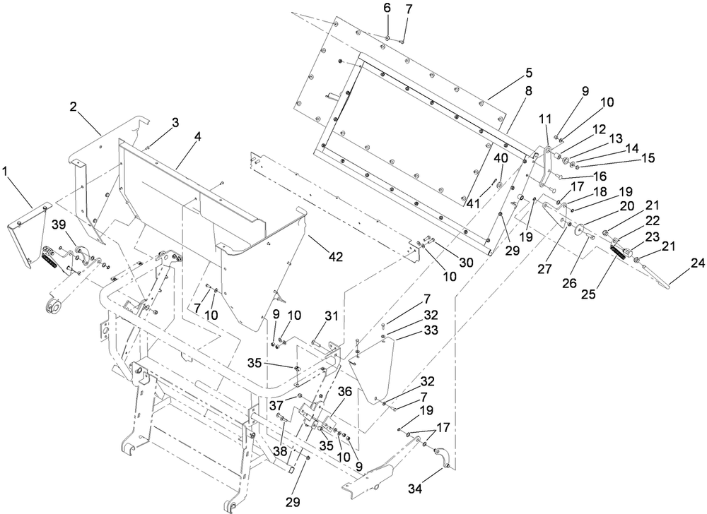 Bagger Mount Assembly Diagram and Parts List for 78566 411400000 - 999999999 Toro Lawn Tractor