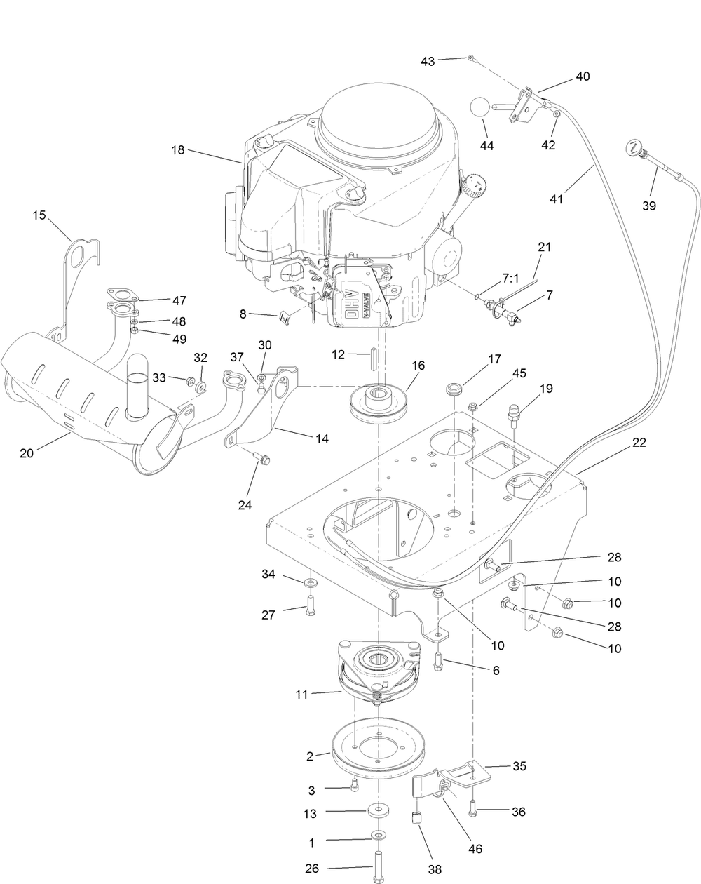 Engine Assembly Diagram and Parts List for 74536 405600000-999999999 Toro Lawn Mower