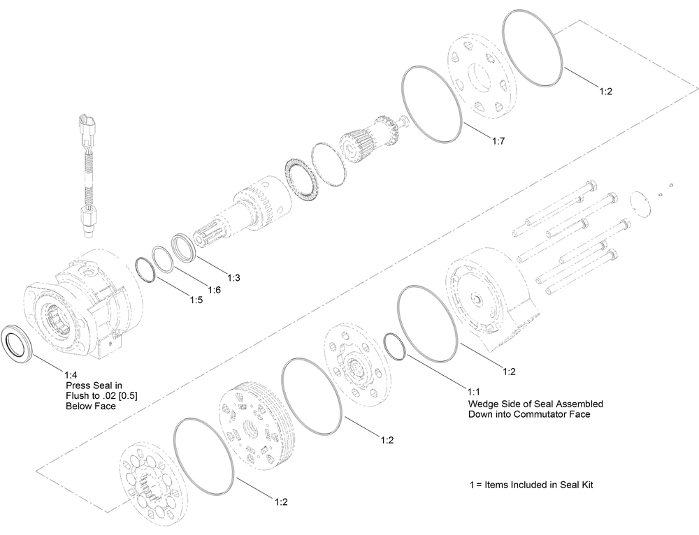 Hydraulic Motor Assembly No. 132-5745 Diagram and Parts List for 23803 400000000 - 999999999 Toro Lawn Tractor Accessories