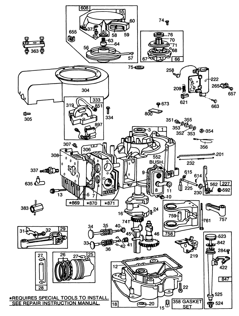 Briggs & Stratton Model No. 253706-0152-01 (Continued) Diagram and Parts List for 30111 4000001 - 4999999 Toro Lawn Tractor Accessories