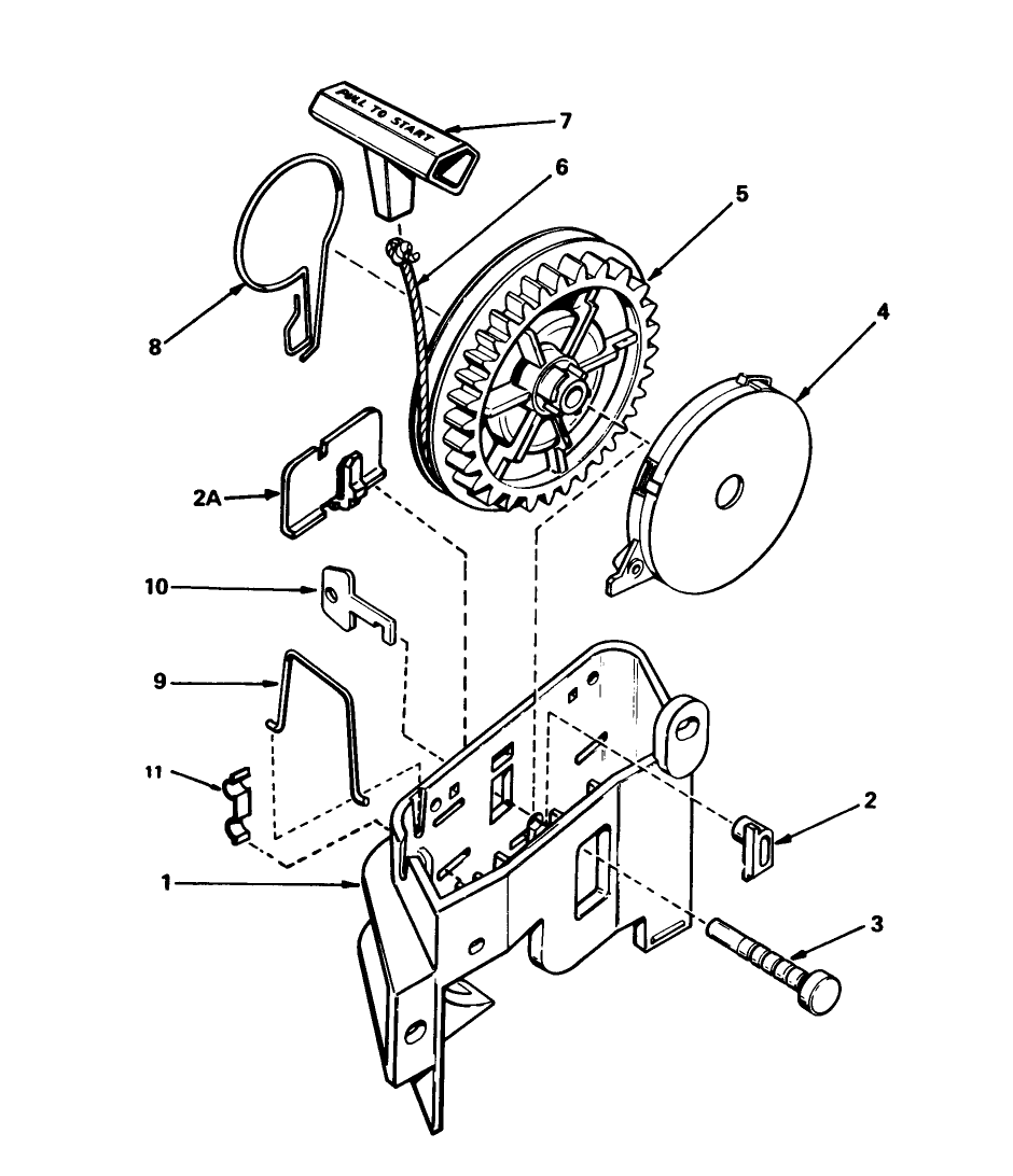 Rewind Starter No. 590531 Diagram and Parts List for 20672 5000001 - 5999999 Toro Lawn Mower