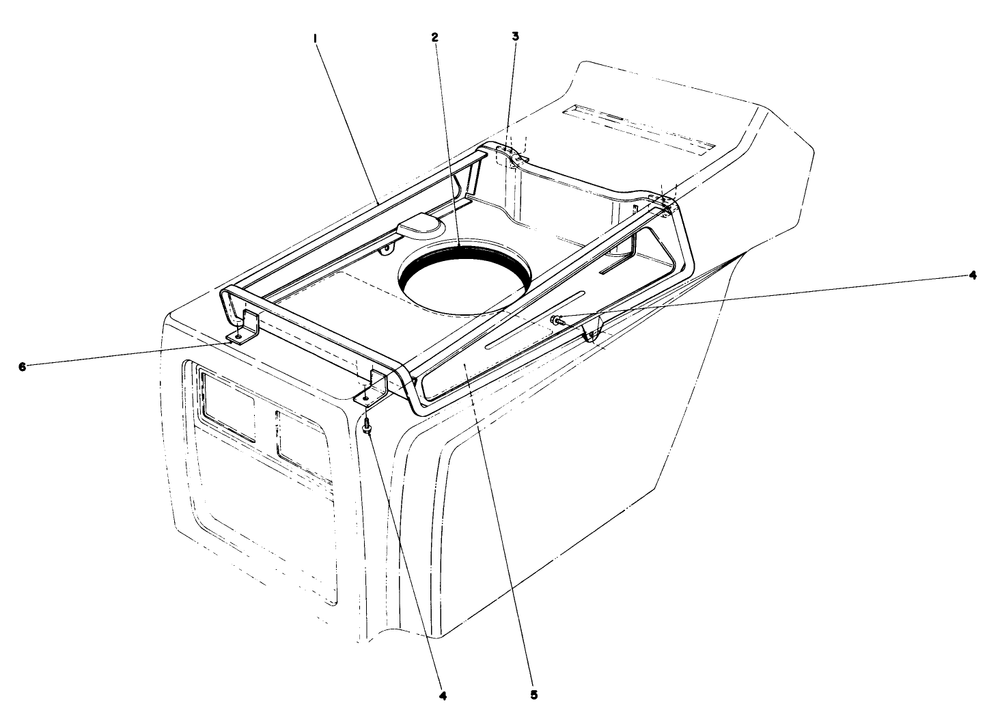 Hood Duct Assembly Diagram and Parts List for 57356 8000001 - 8999999 Toro Lawn Tractor