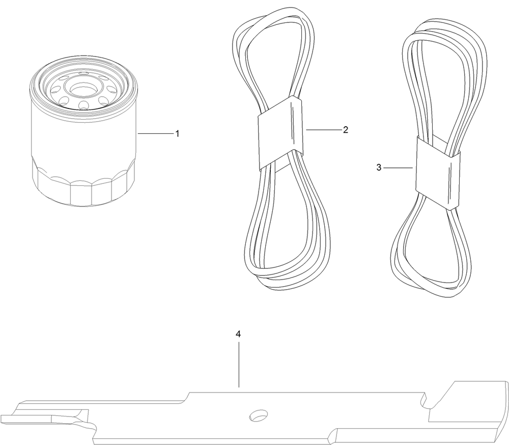 Mvp Belt And Blade Kit Assembly Diagram and Parts List for 135-2254  Toro Lawn Tractor