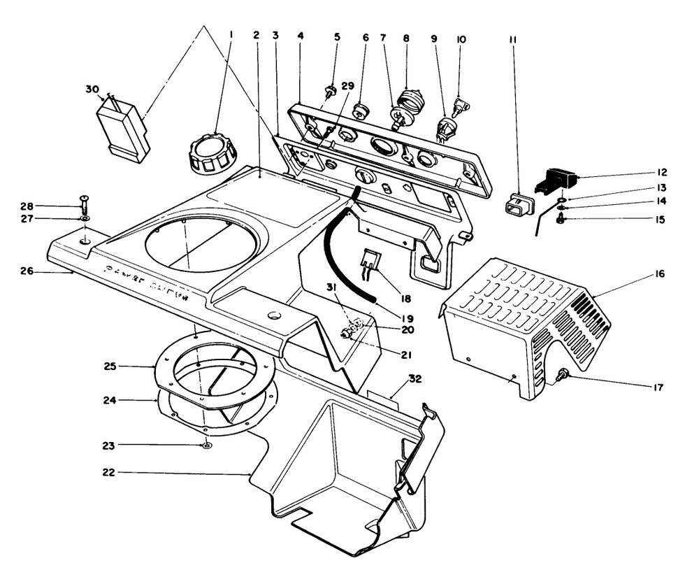 Control Panel & Shrouding Assembly Diagram and Parts List for 38186 2000001 - 2999999 Toro Snow Blower