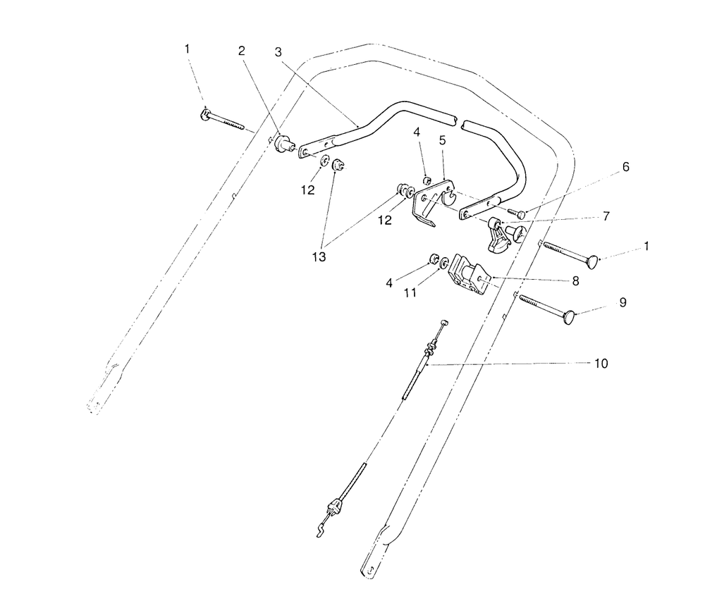 Traction Control Assembly Diagram and Parts List for 26625BG 0000001 - 0999999 Toro Lawn Mower