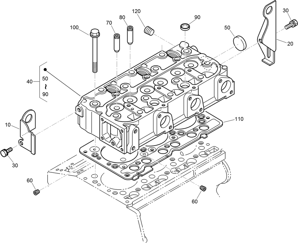 Cylinder Head Assembly Diagram and Parts List for 22328 408963400 - 409588175 Toro Lawn Tractor Accessories