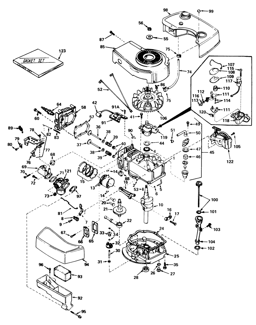 Engine Tecumseh Model No. Tnt-100-10064c Diagram and Parts List for 20778 9000001 - 9999999 Toro Lawn Mower