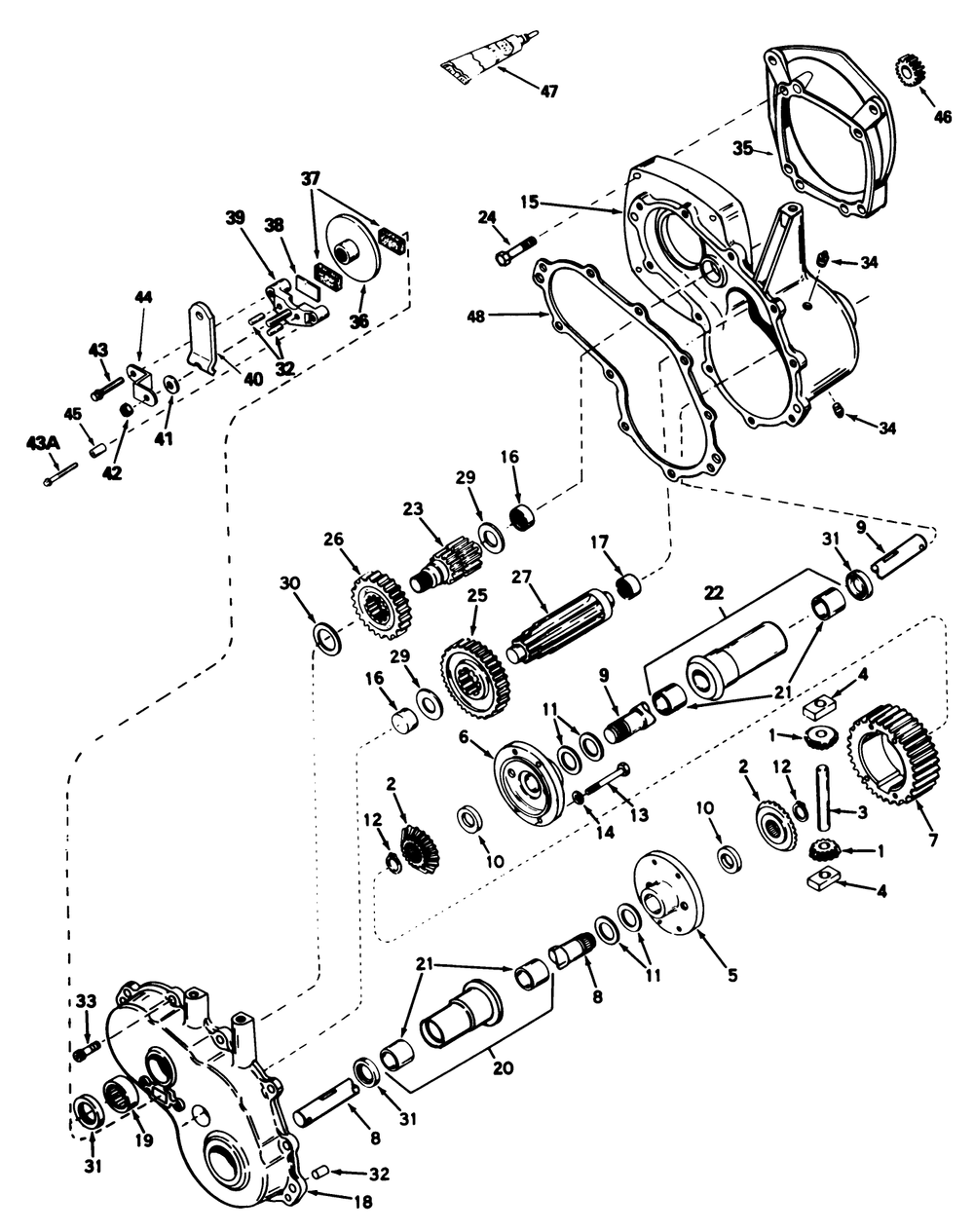 Gear Reduction & Differential No. 1310-001 Diagram and Parts List for 30754 60402 - 69999 Toro Lawn Tractor