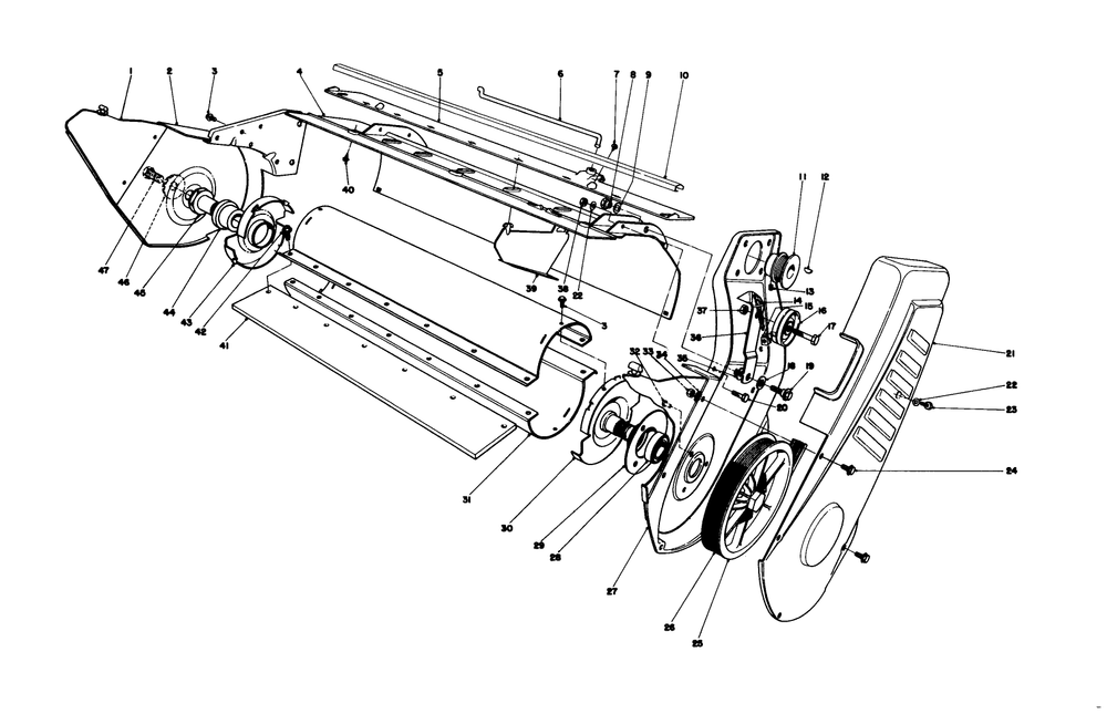 Lower Main Frame Assembly Diagram and Parts List for 38235 2000001 - 2999999 Toro Snow Blower
