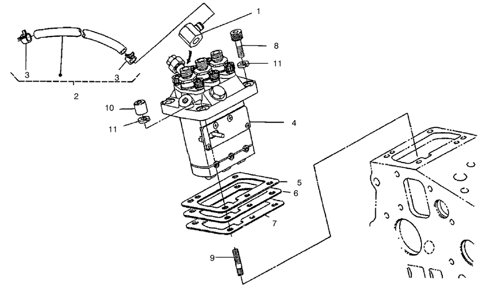 Injection Pump Assembly Diagram and Parts List for 22303 990001 - 999999 Toro Lawn Tractor Accessories