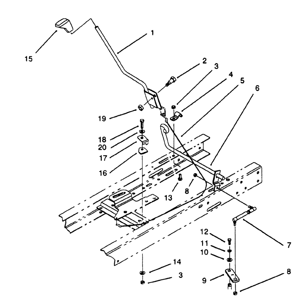 Shift Assembly (Serial No. 3900001-3901528)(Model No. 71140)(Serial No. 3900001-3900899)(Model No. 71200) Diagram and Parts List for 71200 3900001 - 3999999 Toro Lawn Tractor