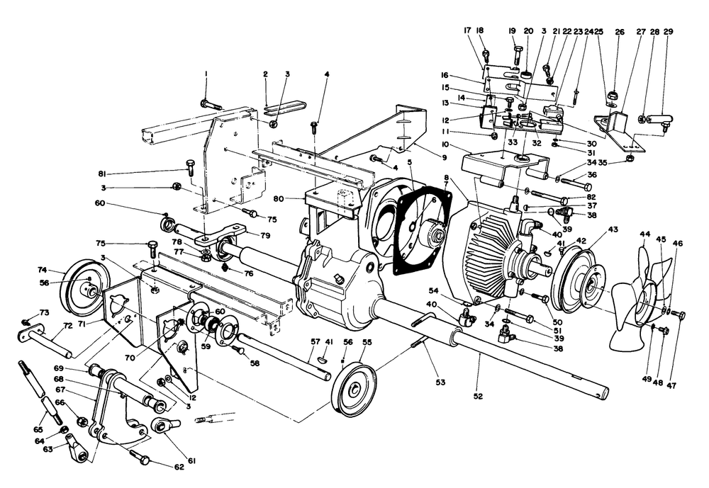 Transmission & Differential Assembly Diagram and Parts List for 30718 1000001 - 1999999 Toro Lawn Tractor