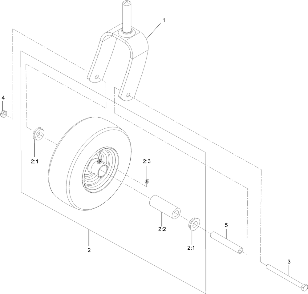 Caster Wheel Assembly Diagram and Parts List for 29516 413000000 - 999999999 Toro Aerator