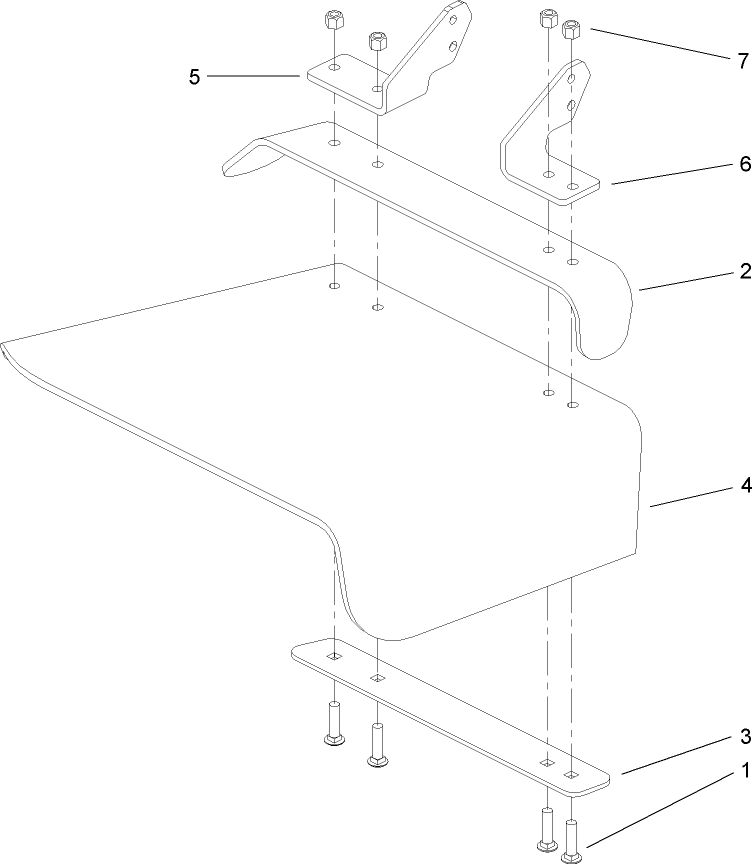 Rubber Deflector Assembly Diagram and Parts List for 74411TE (250000001-250999999)(2005) Toro Lawn Mower