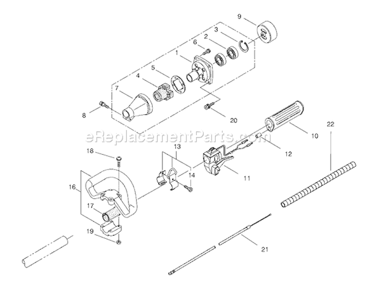 Clutch And Handle Assembly Diagram and Parts List for 53011 790001-799999 - 1997 Toro Trimmer