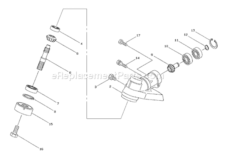 Gearcase Assembly Diagram and Parts List for 53011 790001-799999 - 1997 Toro Trimmer