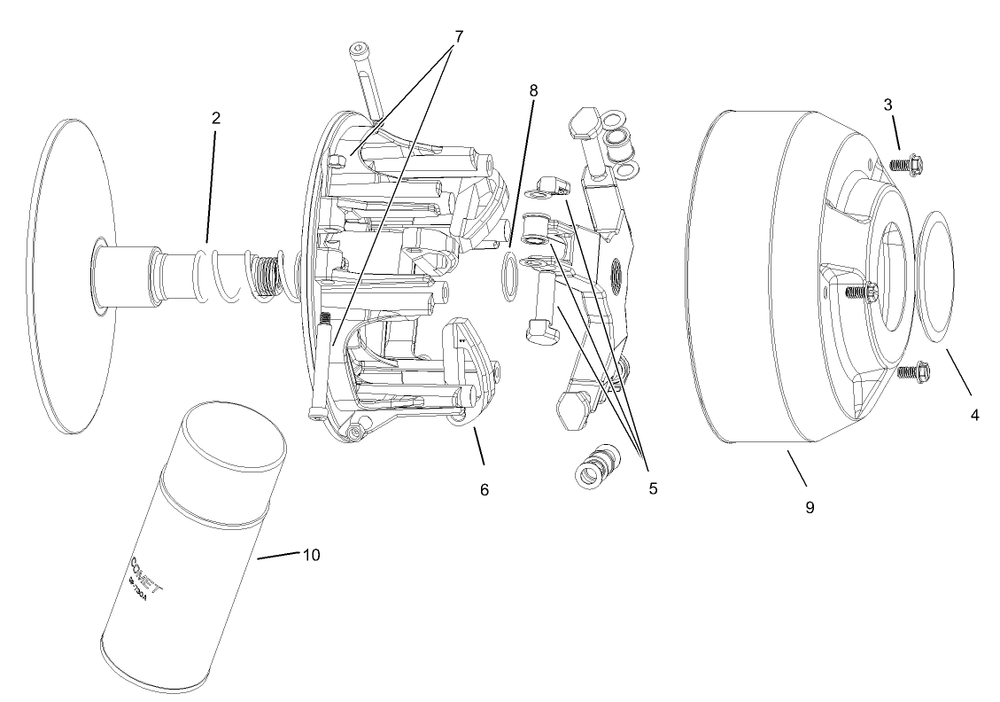 Drive Clutch Assembly No. 99-7939 Diagram and Parts List for 12004 230000001 - 230999999 Toro Lawn Tractor