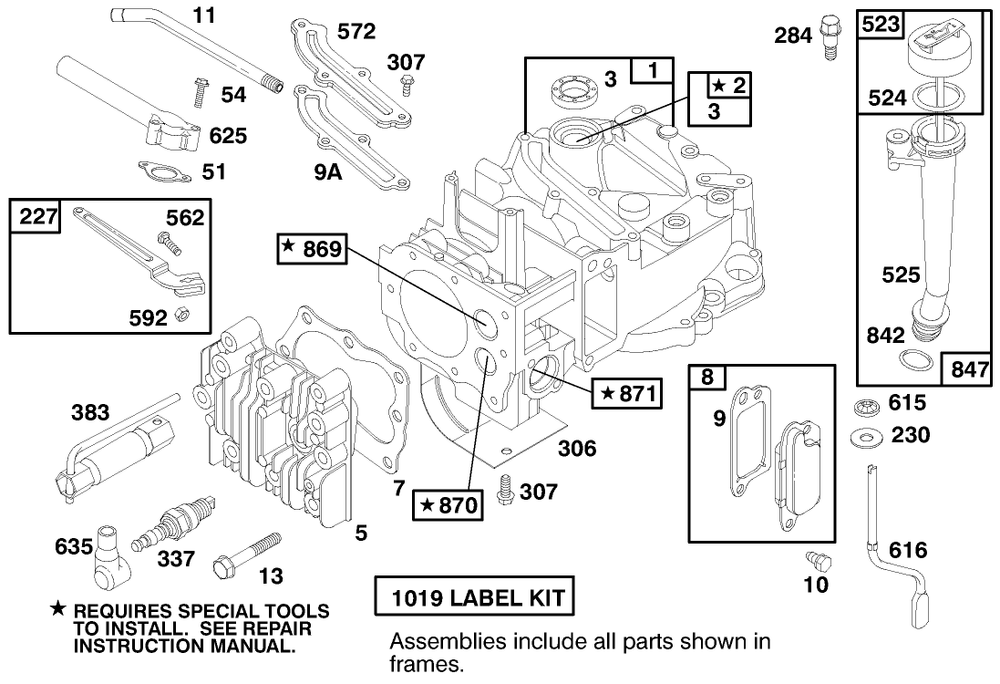 Engine Briggs & Stratton Model 12f802-0650-01 Diagram and Parts List for 20449 7900001 - 7999999 Toro Lawn Mower