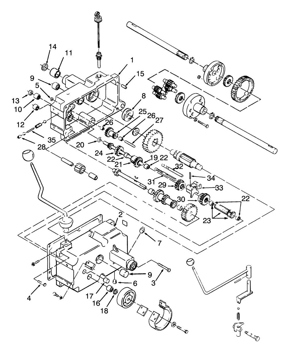 Transmission 8-Speed Diagram and Parts List for 73320 3900001 - 3999999 Toro Lawn Tractor