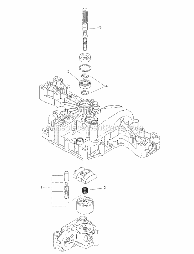 Pump Shaft Assembly Transmission Assembly No. Diagram and Parts List for 74596 315000001-315999999 Toro Lawn Mower